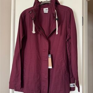 The North Face Burgundy Full-Zip Jacket with hoodie